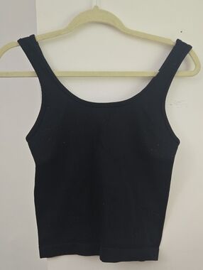 a new day Black Ribbed Scoop Neck Tank Top